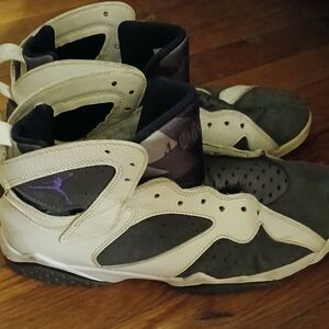 Gray and Cream High-Top Sneakers